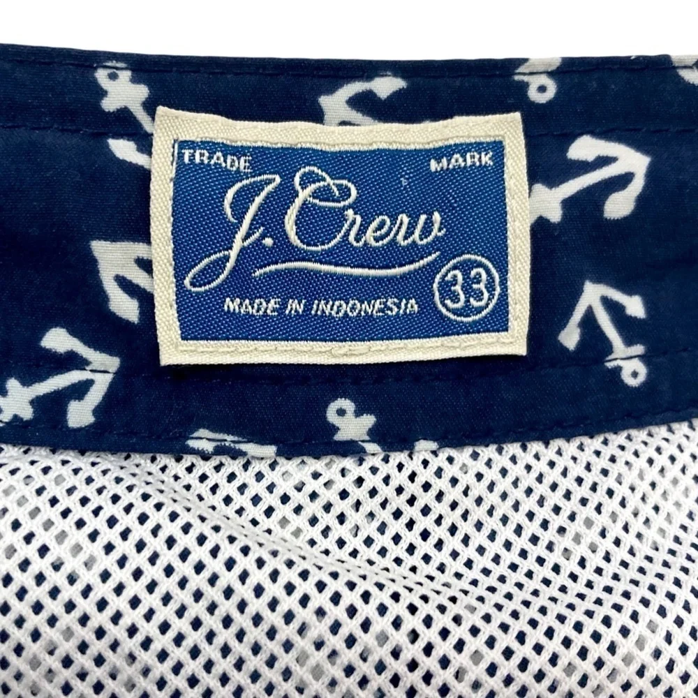 J CREW Swim Shorts Trunks Size 33 Lined Navy Blue